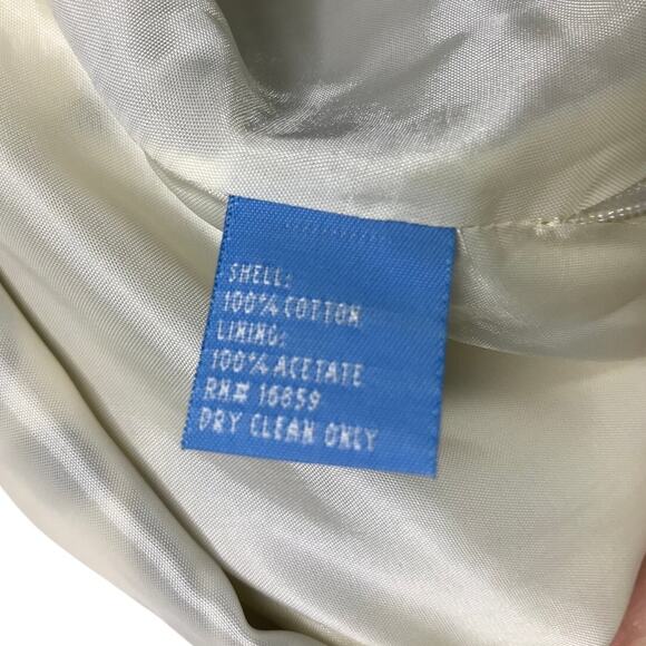 J. McLaughlin A-Line Skirt Womens Sz 8 Cream Black Floral Fully Lined Side Zip - Picture 6 of 6